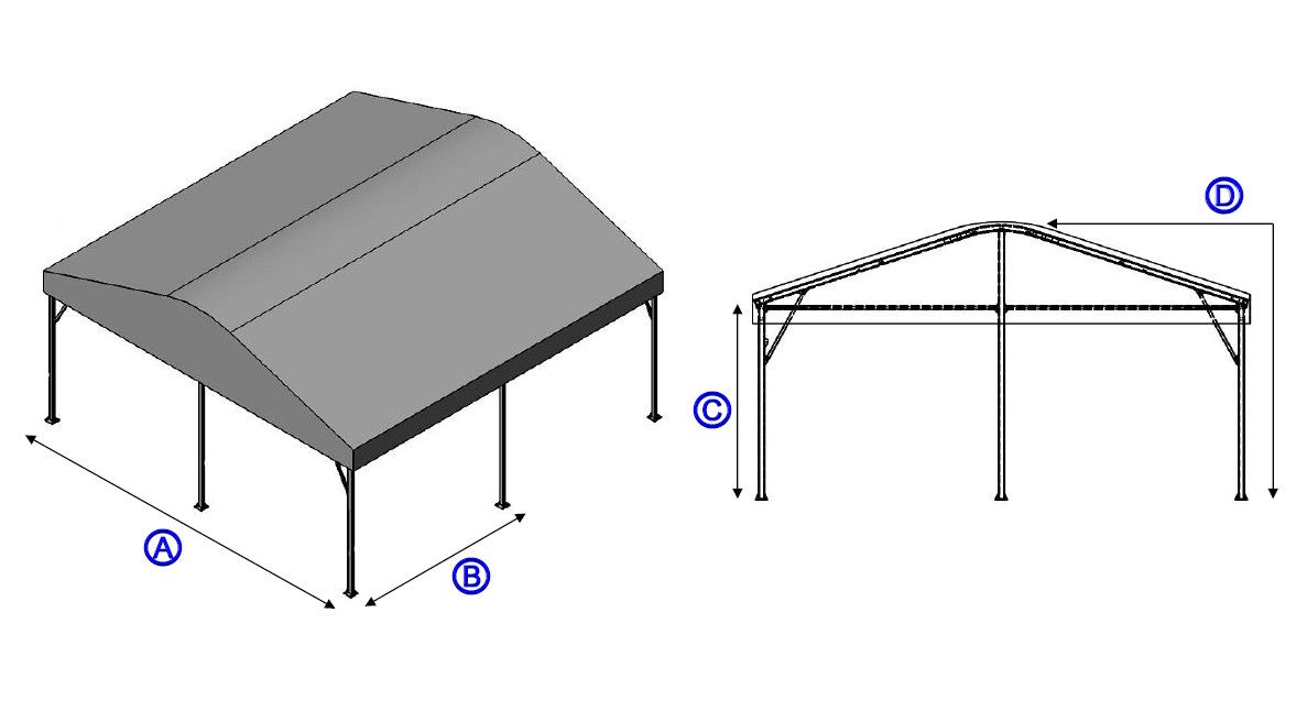 Taille des tentes de structure