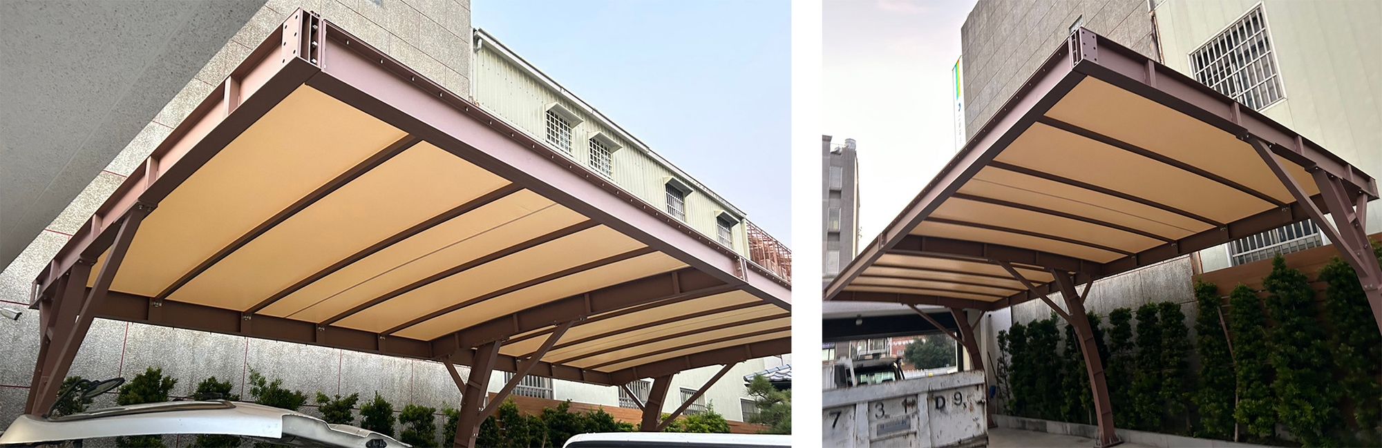 Wen's Phoenix Car Shelter successfully withstood Typhoon Gaemi's Level 9 strong winds.