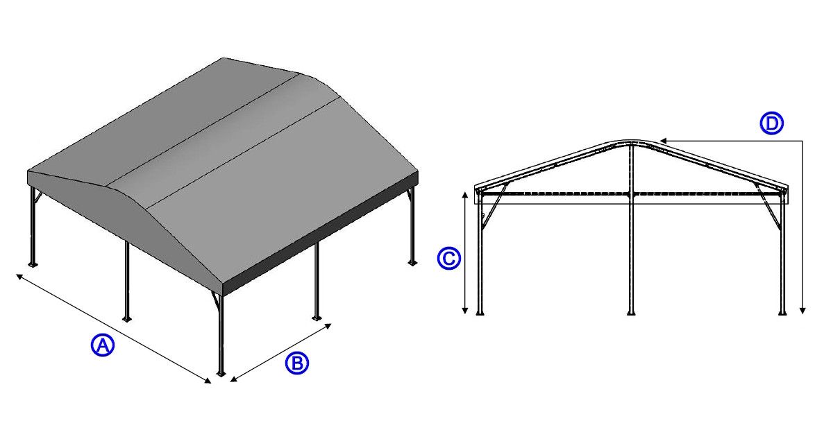 Tamaño de las carpas estructurales